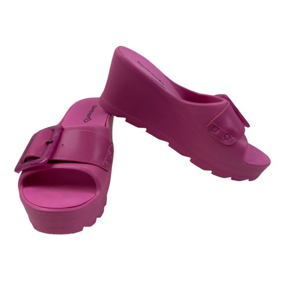 Baretraps Pink Britany Comfort Lightweight Wedge Slide Sandals Women's Size 6 - Picture 1 of 9